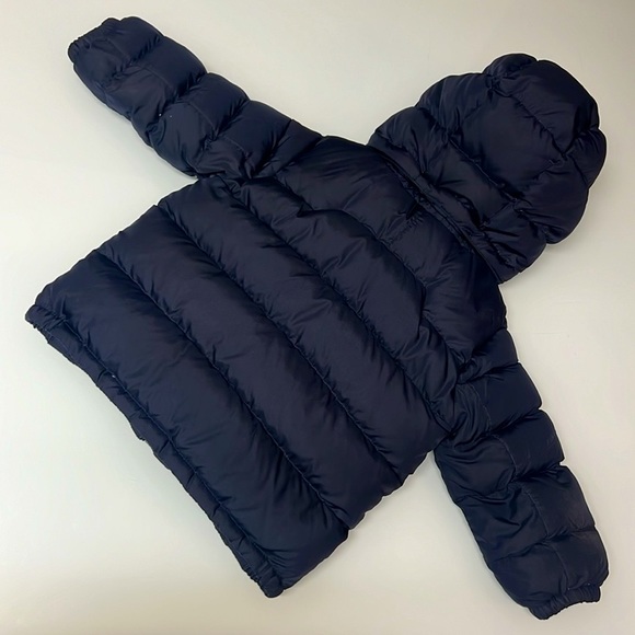 POLO RALPH LAUREN 2T BOYS DOWN FILLED NAVY BLUE HOODED JACKET RED HORSE USED - Picture 9 of 15
